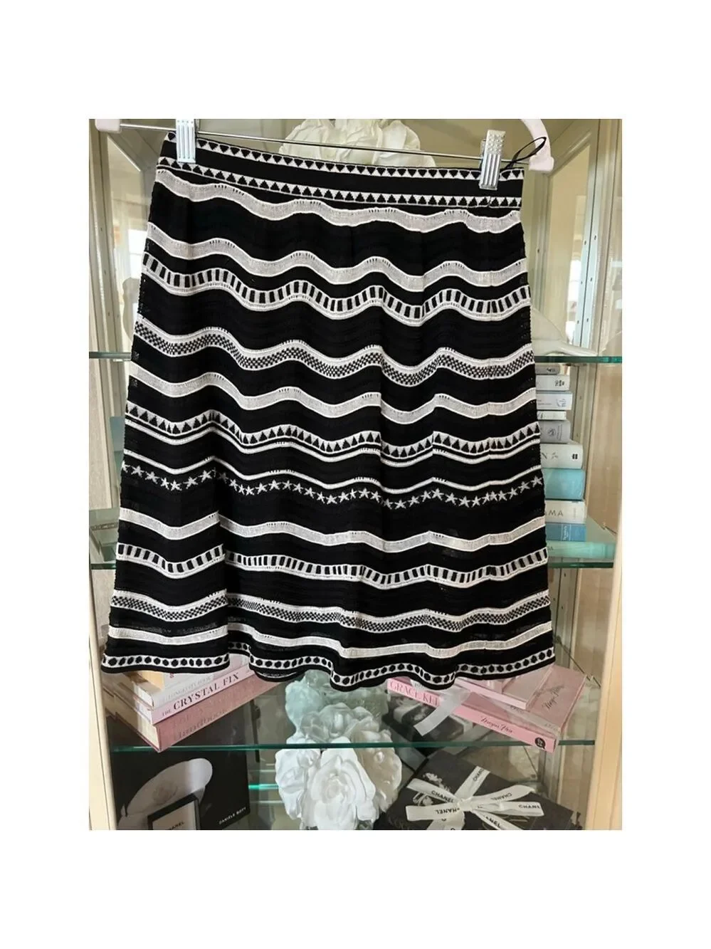 Women's Missoni Black & White Striped Mini Skirt Size 6 Collectors Piece!